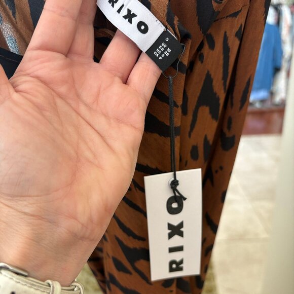 Rixo Animal Print Silk Dress NWT - Picture 4 of 5